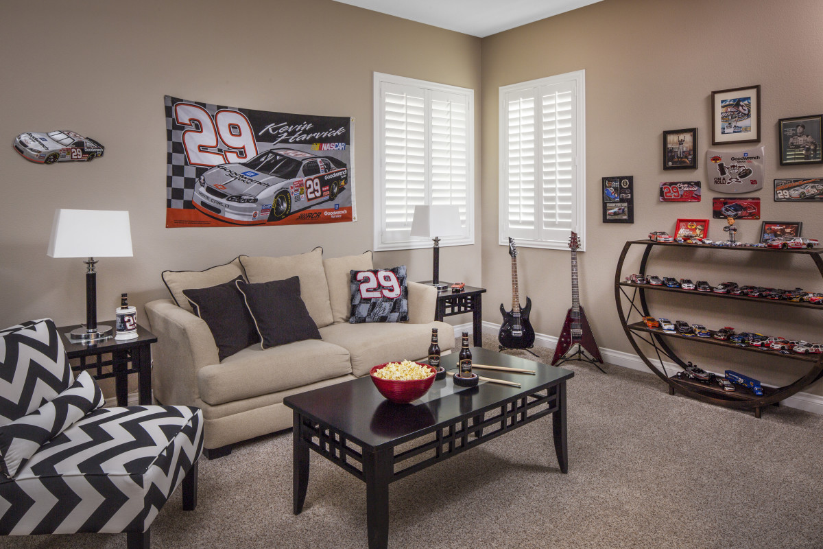 Salt Lake City man cave with shutters